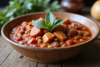 Bay leaves in a traditional Czech goulash